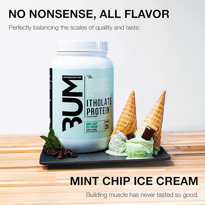 RAW Whey Isolate Protein Powder, Mint Chip Ice Cream (CBUM Itholate Protein) - 100% Grass-Fed Sports Nutrition Powder for Muscle Growth & Recovery - Low-Fat, Low Carb, Naturally Flavored - 25 Servings