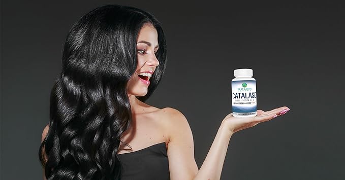 Best Earth Naturals Catalase Supplement 10,000 with Saw Palmetto, Biotin, Fo-Ti, PABA - Hair Supplements for Strong Hair - 60 Capsules