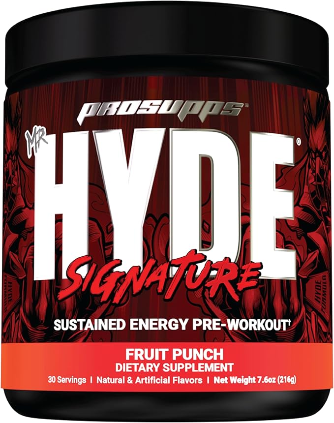 PROSUPPS Mr. Hyde Signature Series Pre-Workout Energy Drink – Intense Sustained Energy, Focus & Pumps with Beta Alanine, Creatine, Nitrosigine & TeaCrine (30 Servings, Fruit Punch)