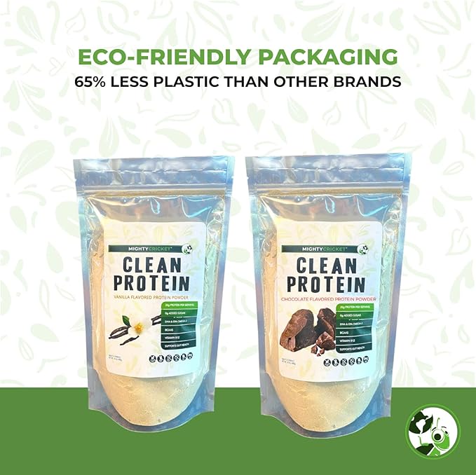 Mighty Cricket Protein Powder. 20g Clean Prebiotic Cricket Protein. No Sugar, Low Carbs, Gluten & Dairy Free. Keto & Paleo, 100% Natural Ingredients. Vanilla, 1 lb (Pack of 1)
