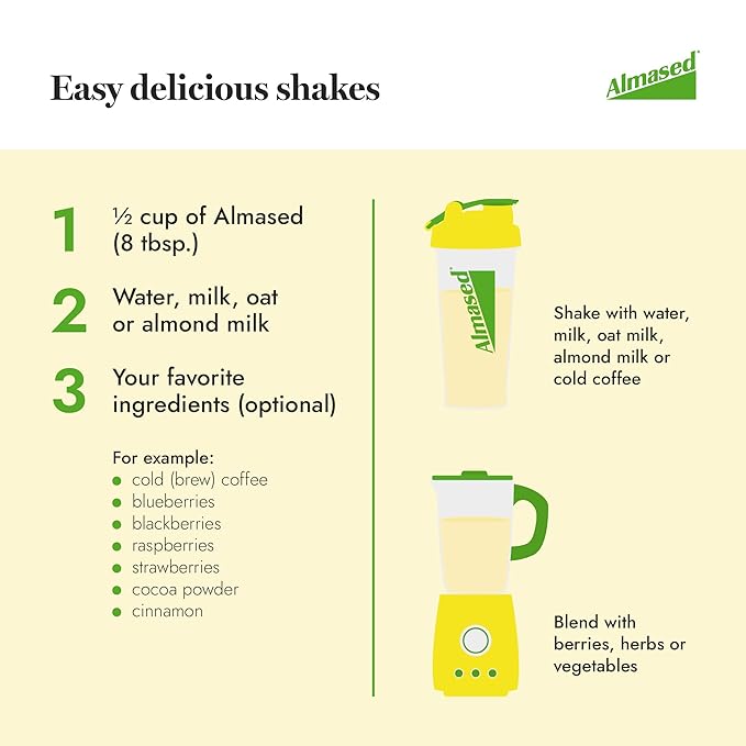 Almased Meal Replacement Shake - Low-Glycemic High Plant Base Protein Powder- Nutritional Weight Health Support Supplement - Original Flavor - 17.6 oz