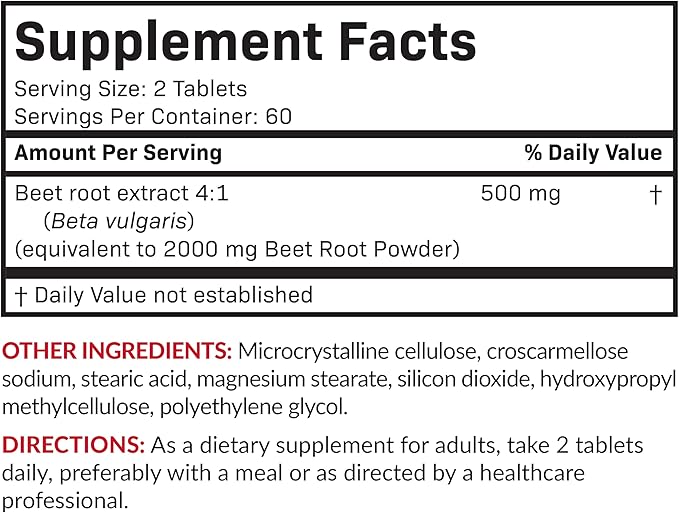Futurebiotics Beet Root Extra Strength (Equivalent to 2000mg Beet Root per Serving from 500mg 4:1 Extract), Non-GMO, 120 Vegetarian Tablets