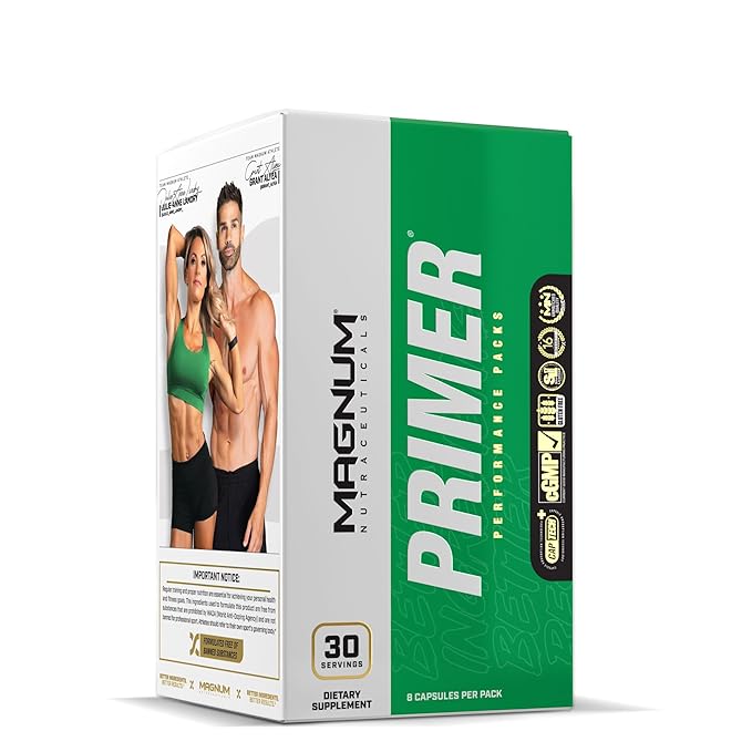 primer Magnum Nutraceuticals Vitamin Packs for Women & Men, Daily Nutrient Supplement - Travel-Friendly Multivitamin Support Heart, Joint, Digestive, & Organ Health (30 Servings)