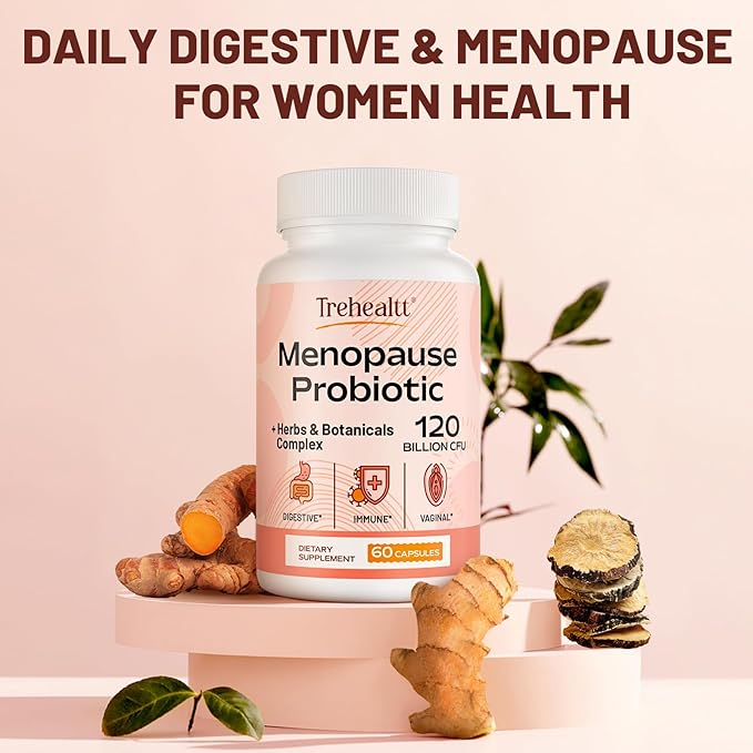 Menopause supplements for women, 120 Billion CFU Probiotic, 13-in-1 Herbs & Botanicals Complex, for Hormone Menopause, Hot Flashes, Night Sweats, Mood Swings, Sleep Disturbances, Vegan, 240 Capsules