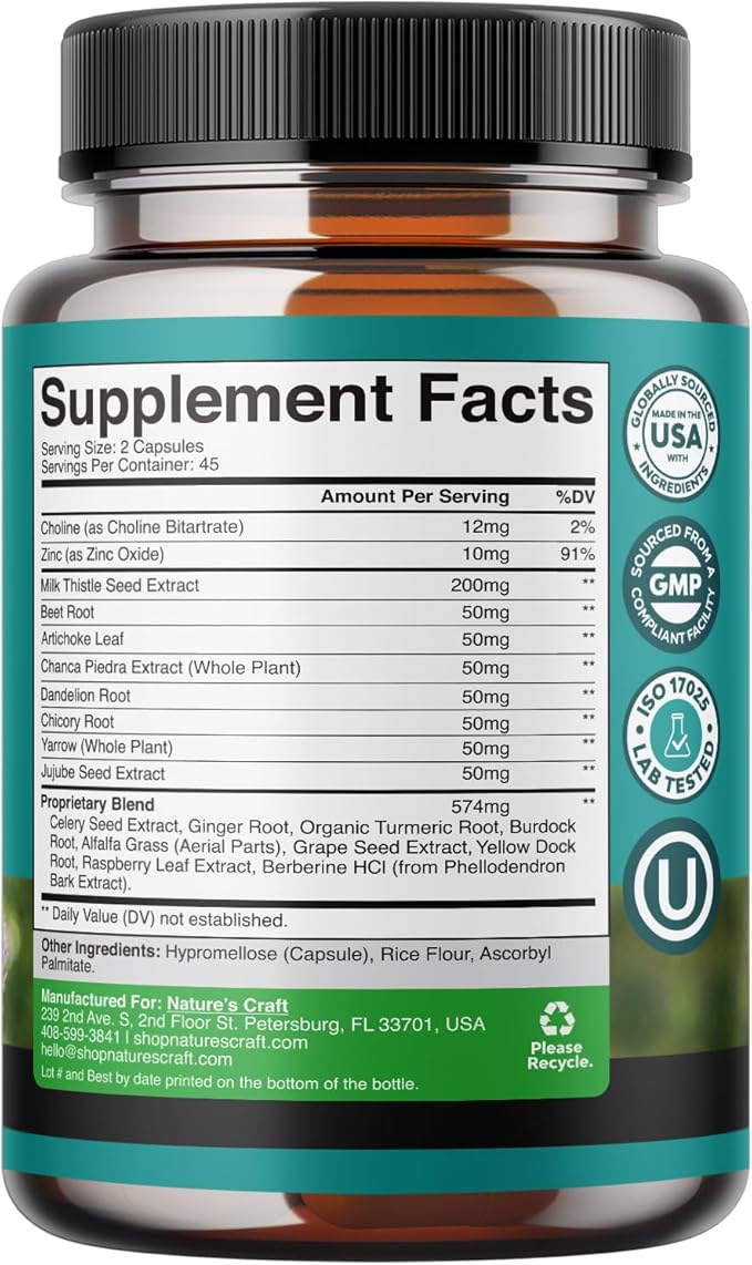 Liver Cleanse Detox & Repair Formula - Herbal Liver Support Supplement with Milk Thistle Turmeric Dandelion Root & Artichoke Extract for Liver Health - Silymarin Milk Thistle Liver Detox Capsules 90ct