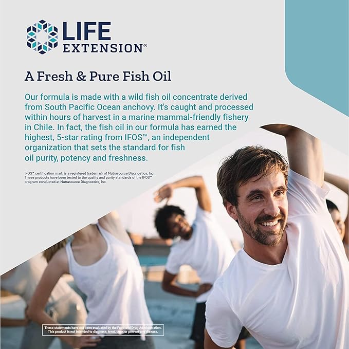 Life Extension Super Omega-3 EPA/DHA Fish Oil, Sesame Lignans & Olive Extract - Omega 3 Supplement - for Heart Health and Brain Support - Gluten Free, Non-GMO - 240 Easy-to-Swallow Softgels