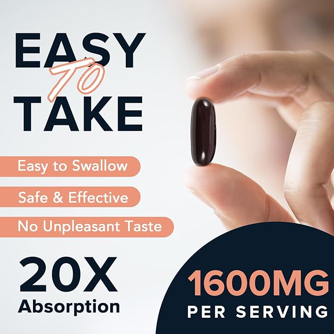 1600 mg Liposomal NAD Supplement, 98% Pure NAD+ Supplement, Superior Absorption, Alternative to Nicotinamide Riboside or NADH to Boost NAD+ for Aging Defense, Energy, Longevity, 180 Softgels