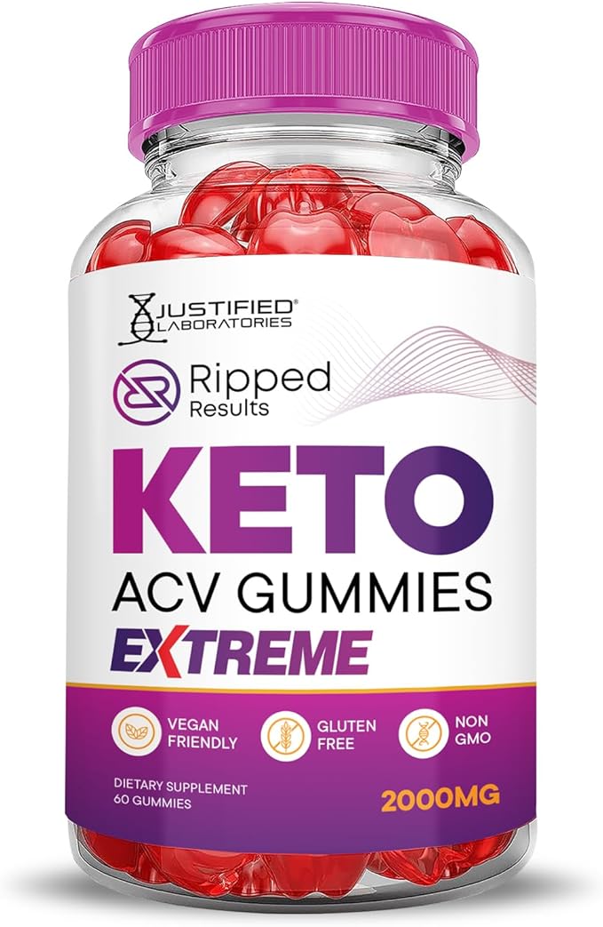 (3 Pack) Ripped Results Keto ACV Gummies Extreme 2000MG Ripped Results Keto Gummies Apple Cider Vinegar Formulated with Pomegranate Beet Juice Powder B12 Vegan Non GMO 180 Gummys