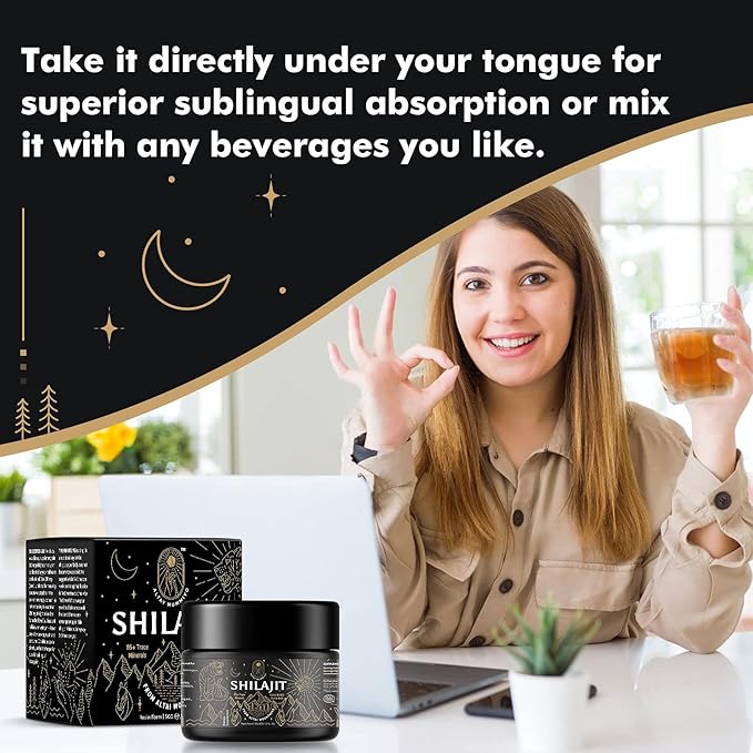 Shilajit Resin with Fulvic Acid & Trace Minerals, Original Siberian Pure Shilajit with 85+ Humic Acid Supplement, Support Metabolism & Immune System - 100 Serving / 50g (2 Pack), Gel