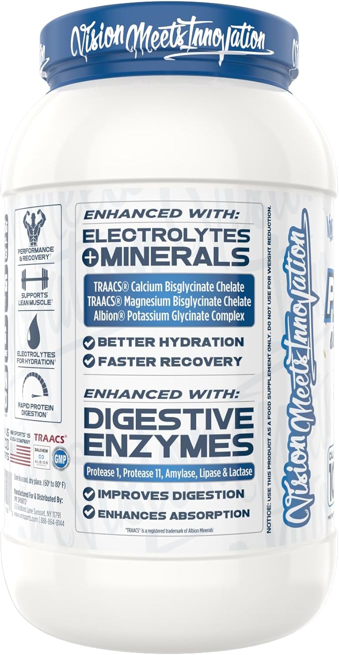 VMI Sports | ProtoLyte Whey Isolate Protein Powder | Low Calorie Whey Protein Powder for Weight Loss | Protein Powder for Muscle Gain | Digestive Enzymes | Non-GMO (Vanilla Cake Batter, 1.6 Pounds)