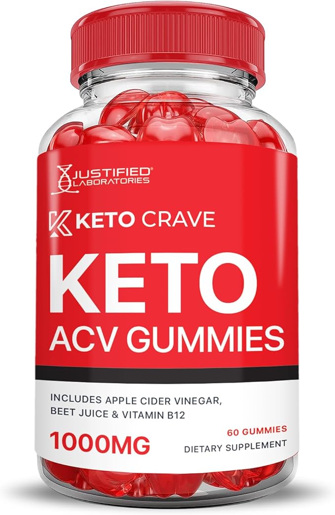 (3 Pack) Keto Crave Keto ACV Gummies Advanced Formula 1000MG Keto Crave Keto Gummies Apple Cider Vinegar Formulated with Pomegranate Beet Juice Powder B12 Vegan Non GMO 180 Gummys