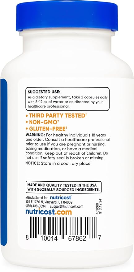 Nutricost Shilajit Capsules (1,000 mg Shilajit Per Serving), 120 Capsules | Shilajit Extract with Naturally Occuring Fulvic Acid - 60 Servings, Gluten Free, Non-GMO, Vegan Friendly Dietary Supplement