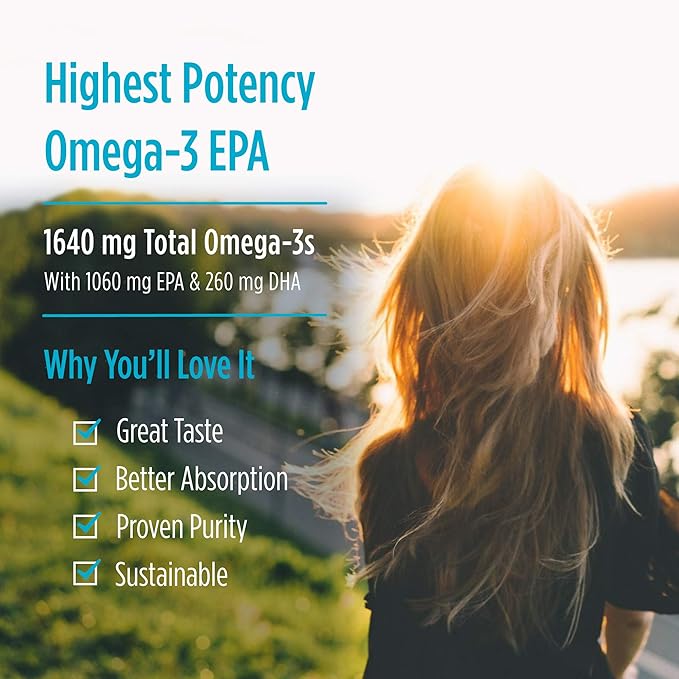 Nordic Naturals EPA Xtra, Lemon - 60 Soft Gels - 1640 mg Omega-3 - High-Intensity EPA Formula for Positive Mood, Heart Health & Healthy Immunity - Non-GMO - 30 Servings