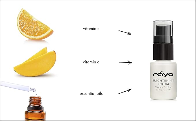 RAYA Brightening Serum (517) | Brightening and Color Restoring Facial Treatment for All Non-Sensitive Skin | Made with Vitamin-C and Vitamin-A