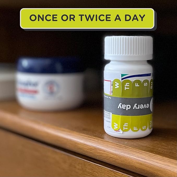 Daily Tracking Stickers/3 Pck for Vitamins & Medication in Any Form,Vitamin Organizer,Easy Pill Tracker,Daily Pill Organizer,Medicine Organizer,Weekly Pill Box,7 Day Week, AM/PM,Day & Night