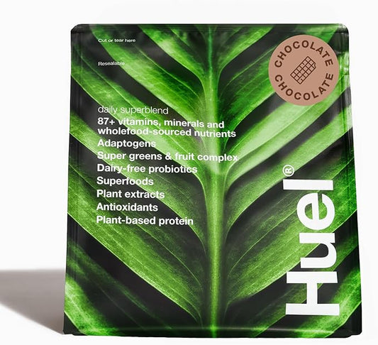 Huel Daily Superblend Chocolate Powder, 25g Plant Based Protein, Super Greens, 87 Vitamins, Minerals, and Wholefood-Sourced Ingredients,19 Servings, Scoop not Included to Reduce Plastic