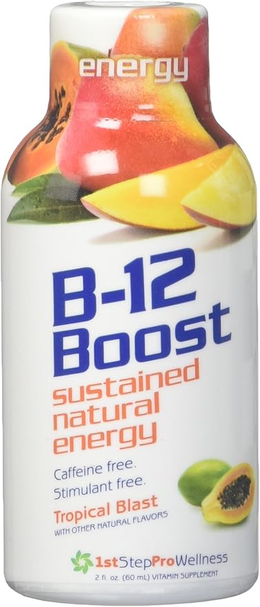 B-12 Shot Maximum Energy, Tropical Blast, 2-Ounce, 12 per Box