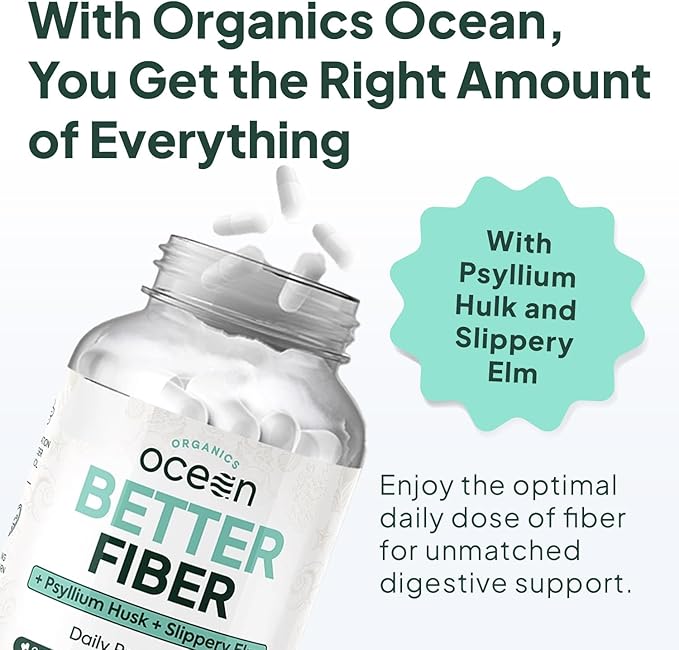 Better Fiber - Daily Fiber Supplement - Soften Stool for Effortless Bowel Movements - with Psyllium Hulk and Slippery Elm - 3 Bottles