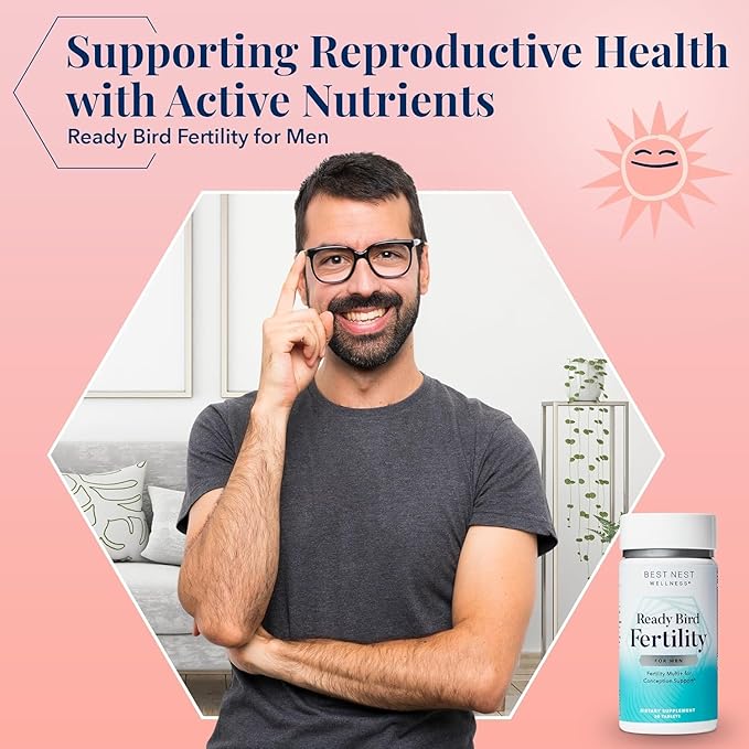 Best Nest Wellness Men's Fertility - Multivitamin Supplement for Men with Methylated Vitamins - Nutritional Supplement with Nutrients & Antioxidants - Supplement with Magnesium & Zinc - 30 Tablets