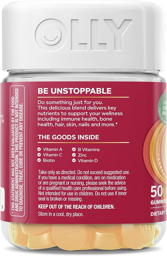 OLLY Womens Multivitamin Gummies, Daily Vitamin Support Supplement -Limited Edition Cozy Crème Brulee Flavor - 50ct