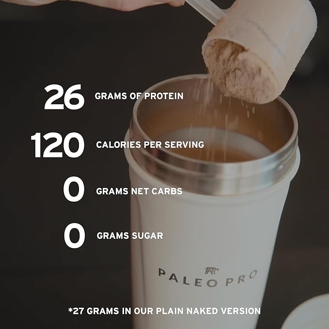 PaleoPro Protein Powder Grass-Fed, Pastured, Cage-Free Protein | Gluten Free, Dairy Free. No Sugar, Soy, Grains or Net Carbs | Paleo & Keto Friendly - 15 Servings (16 oz, Ancient Cacao)