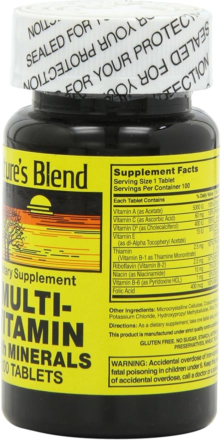 Nature's Blend NAT B MULTIVITAMIN & MIN TB, Assorted, 100 Count (Pack of 2)