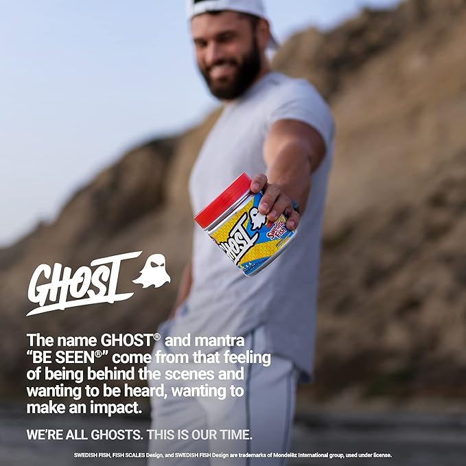 GHOST BCAA Powder Amino Acids Supplement, Sour Patch Kids Watermelon - 30 Servings - Sugar-Free Intra, Post & Pre Workout Amino Powder & Recovery Drink, 7G BCAA