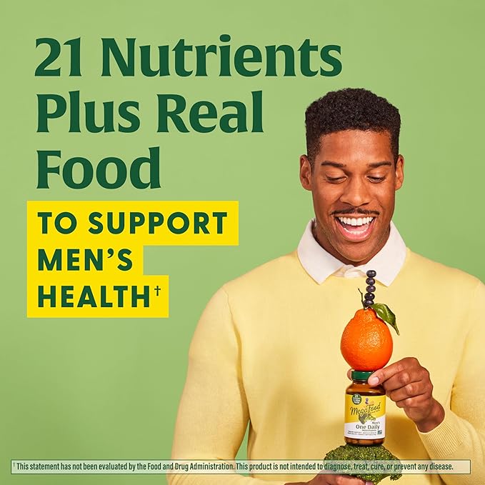 MegaFood One Daily Mens Multivitamins - Multivitamin for Men - Vitamin C, Vitamin D3 & Vitamin B12 - Muscle, Energy Metabolism & Immune Support - Vegetarian, Gluten Free - 90 Tablets, 90 Servings