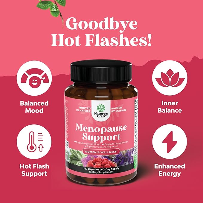 Complete Herbal Menopause Supplement for Women - Multibenefit Menopause Relief Hormone Balance for Women for Night Sweats Mood and More with Dong Quai Vitex Chaste Berry and Black Cohosh 60 Servings