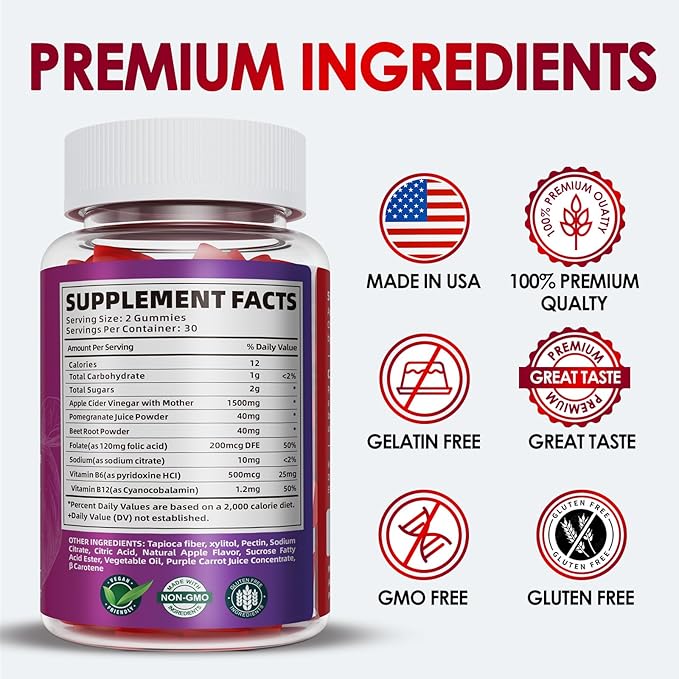 (3 Pack) Keto ACV Gummies Extreme 1500MG Keto Gummies Apple Cider Vinegar Formulated with Pomegranate Beet Juice Powder B12 Vegan Non GMO 180 Gummys