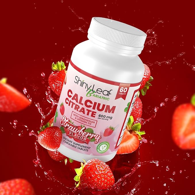 Bariatric Multivitamin with Iron Capsules and Calcium Citrate Chewable Strawberry Flavor - for Post Bariatric Surgery Including Gastric Bypass and Sleeve (1 Month)
