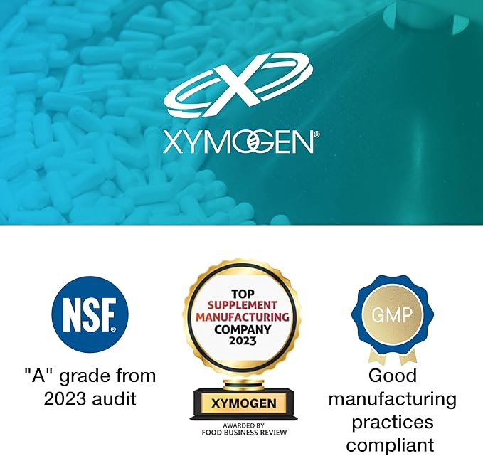 XYMOGEN 5 MTHF - 3,400 mcg DFE Bioactive Folate Supplement as Quatrefolic - Cardiovascular, Mood + Methylation Support - Vitamin B Methyl Folate as L Methylfolate (60 Capsules)