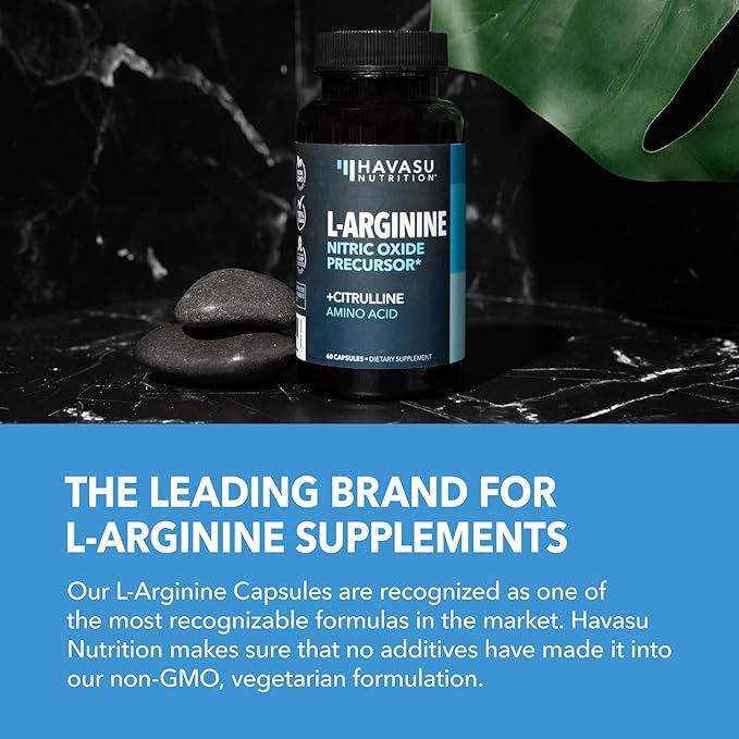 L-Arginine Capsules for Active Males - 120 Count, Non-GMO, 1200mg Blend of L Arginine and L Citrulline - Arginine Supplement for Enhanced Performance - L Arginine for Muscle Support