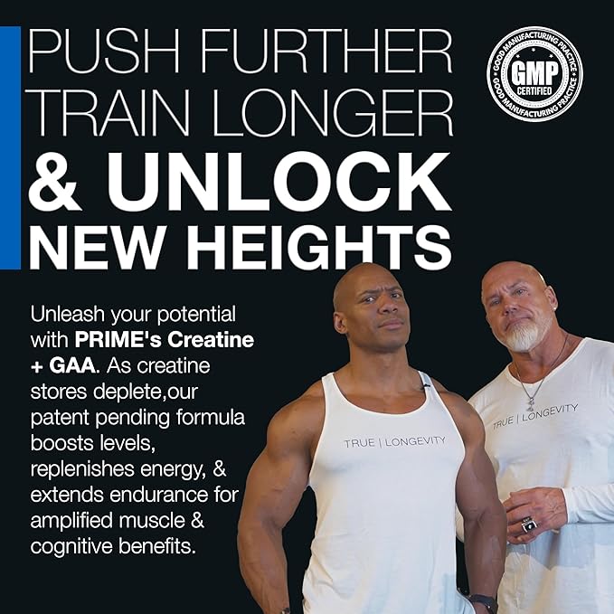 DRINK HRW Prime Men's Health Supplement - Enhance Muscle, Strength, Vitality - Scientifically Validated, Premium Ingredients - Boost Energy, Endurance with Creatine+ GAA - Peach Mango (30 Servings)
