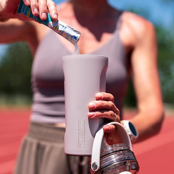 BrüMate MultiShaker Blender Shaker Bottle | 100% Leakproof Insulated Stainless Steel Shaker Bottle | Protein Shaker Bottle, and Pre Workout Bottle for the Gym | 26oz (Matte Navy)