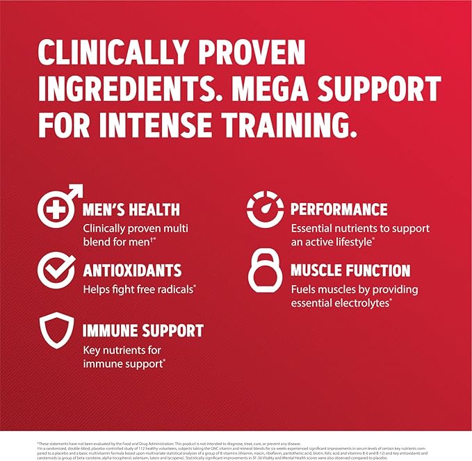 GNC Mega Men Sport Multivitamin | Performance, Muscle Function, and General Health | 90 Count