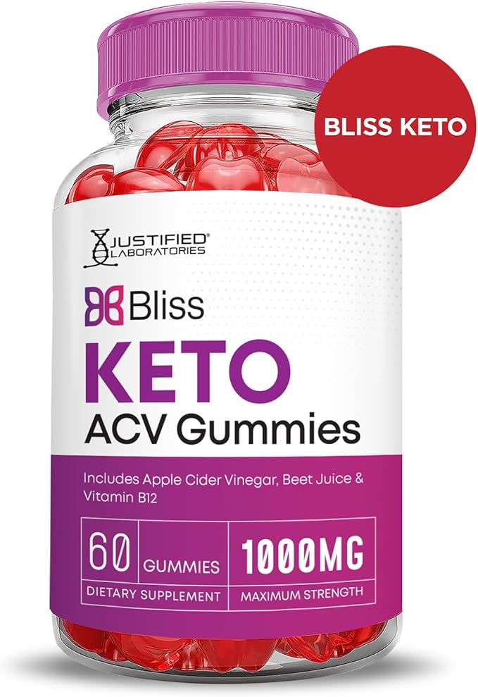 (3 Pack) Bliss Keto ACV Gummies Advanced Formula 1000MG Bliss Keto Gummies Apple Cider Vinegar Boost Formulated with Pomegranate Beet Juice Powder B12 Vegan Non GMO 180 Gummys