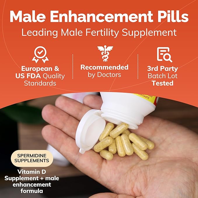 CONCEIVE PLUS Motility Boost for Men - Sperm Count Booster with Vitamin D, Vitamin E, Zinc, Spermidine, Antioxidants - Sperm Count, Sperm Motility - Multivitamin Supplement for Men Sperm - 60 Caps