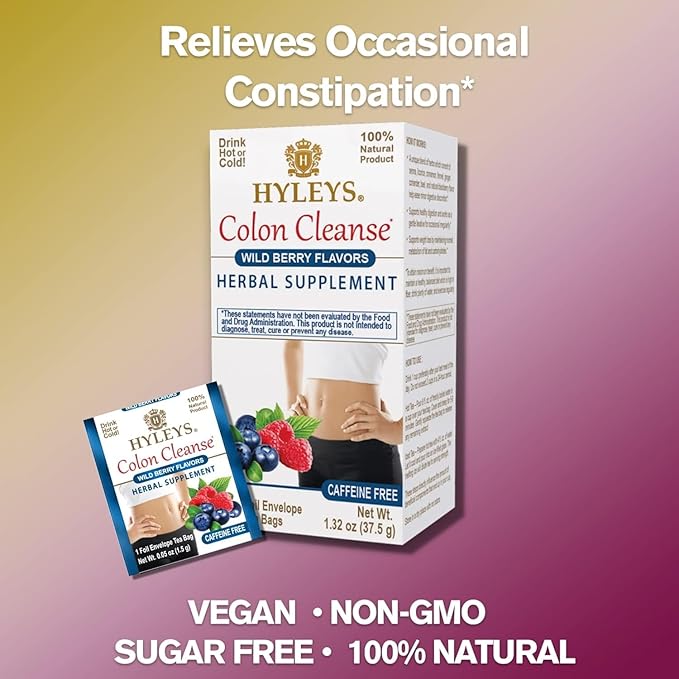 Hyleys Colon Cleanse Tea Acai Berry Flavor - 25 Tea Bags (12 Pack - 300 Tea Bags Total)