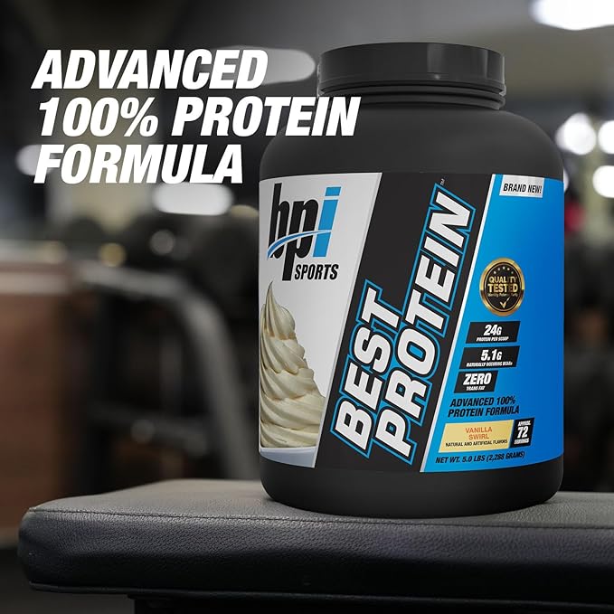BPI Sports Best Protein For Men & Women Swirl, Vanilla, Vanilla Swirl, 5 Pound (Pack of 1), 80.71 Ounce
