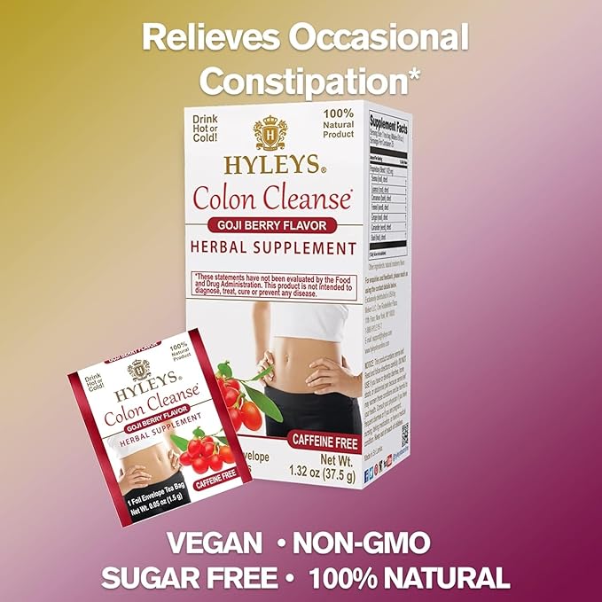 Hyleys Colon Cleanse Tea Goji Berry Flavor - 25 Tea Bags (1 Pack)