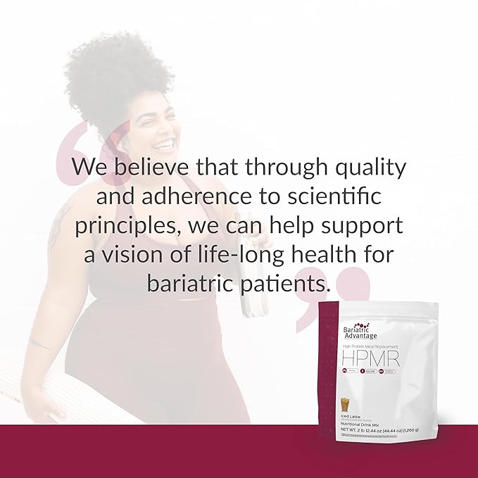 Bariatric Advantage High Protein Meal Replacement Drink Mix, Protein Powder Whey Isolate for Gastric Bypass and Sleeve Gastrectomy Patients, 27g Protein, Lactose Free - Iced Late - 28 Servings