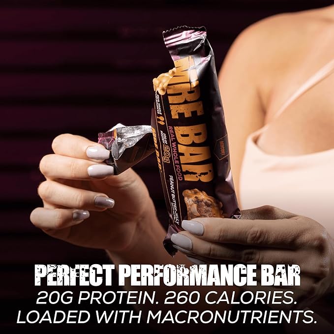 REDCON1 MRE Protein Bar, German Chocolate Cake - Contains MCT Oil + 20g of Whole Food Protein - Easily Digestible, Macro Balanced Low Sugar Meal Replacement Bar (12 Bars)