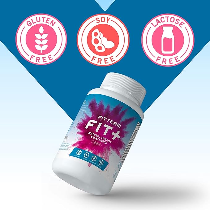 FIT Plus Organic Energy and Wellness Capsules - Organic Energy Vitamin Supplements - Mental Focus, Energy, and Metabolism Boost - Mood Support and Antioxidants - 60 Count Capsules