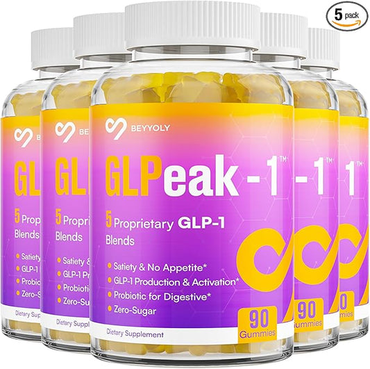 GLP Gummy | GLP-1 Supplement, GLP 1 Gummy with Akkermansia Probiotic, Berberine, Fiber Support GLP-1 Naturally, Zero-Sugar, Yuzu Flavor, GLP-1 Probiotic Gummies for Women & Men - 450 Count