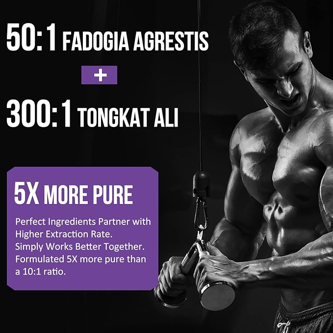 2400mg Fadogia Agrestis Tongkat Ali Supplement - Fadogia Agrestis 1400mg & Tongkat Ali 1000mg Ultra Blend, Maximum Strength, Muscle Mass & Athletic Performance, 240 Softgels