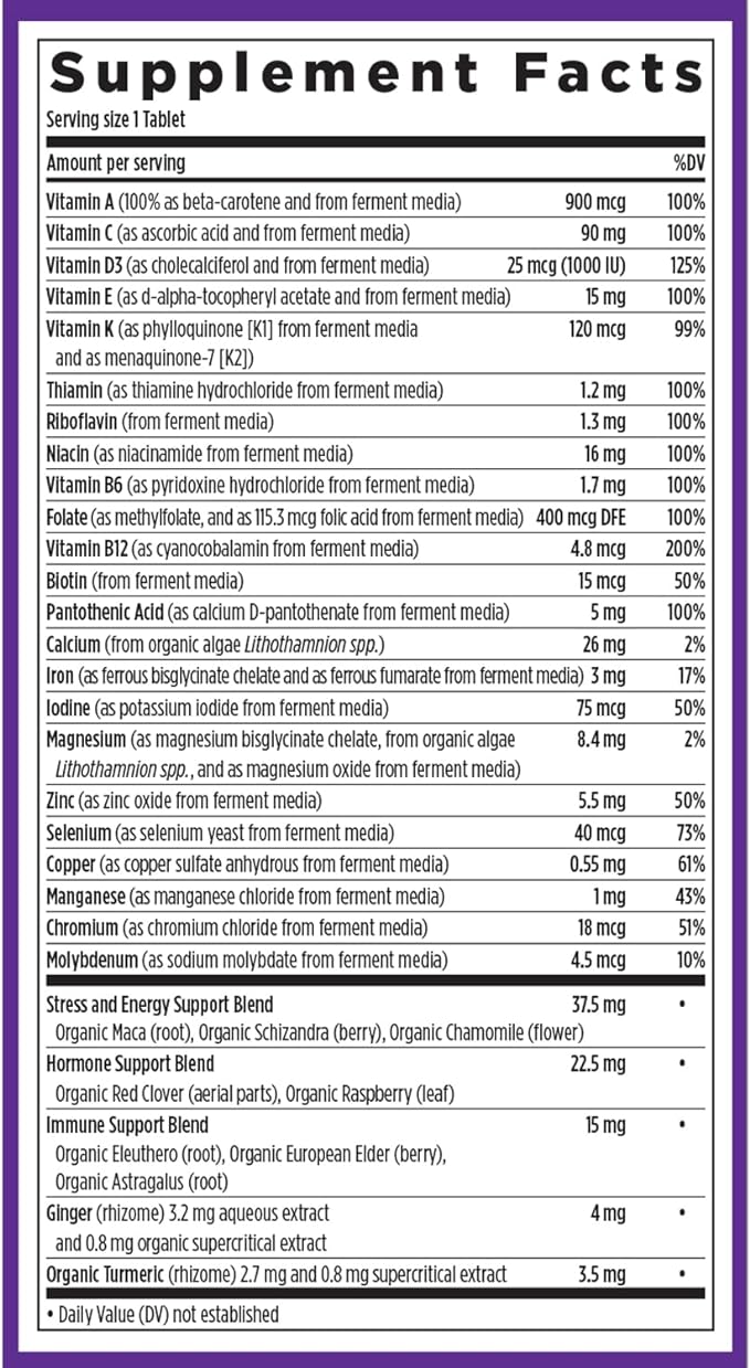 New Chapter Women's Multivitamin for Immune, Beauty + Energy Support with Fermented Nutrients - Every Woman's One Daily, Made with Organic Vegetables & Herbs, Non-GMO, Gluten Free, 48 Count