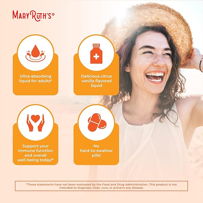 MaryRuth Organics Liposomal Vitamin C | Immune Support Supplement | Megadose Vitamin C Supplement 500mg | Skin Care | Liquid Vitamin C | Vitamin E | Vegan | Non GMO | 30 Servings