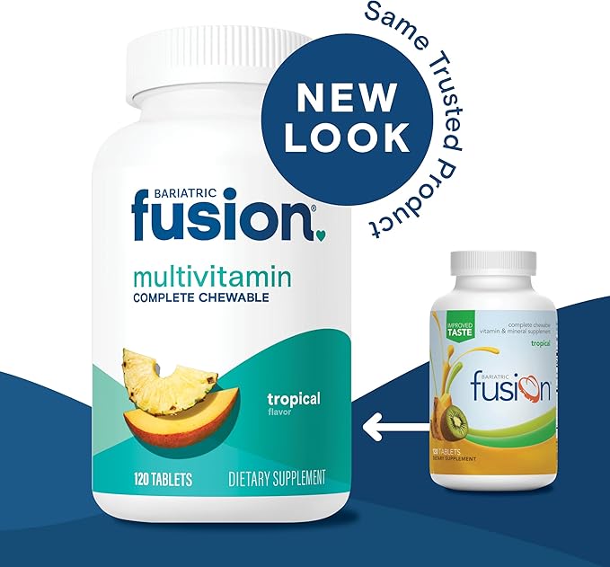 Bariatric Fusion Tropical Complete Chewable Bariatric Multivitamin with Iron for Bariatric Surgery Patients Including Gastric Bypass and Sleeve Gastrectomy - 120 Tablets