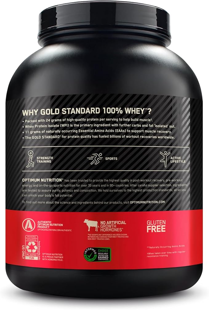 Optimum Nutrition Gold Standard 100% Whey Protein Powder, Double Rich Chocolate, 5 Pound (Packaging May Vary)